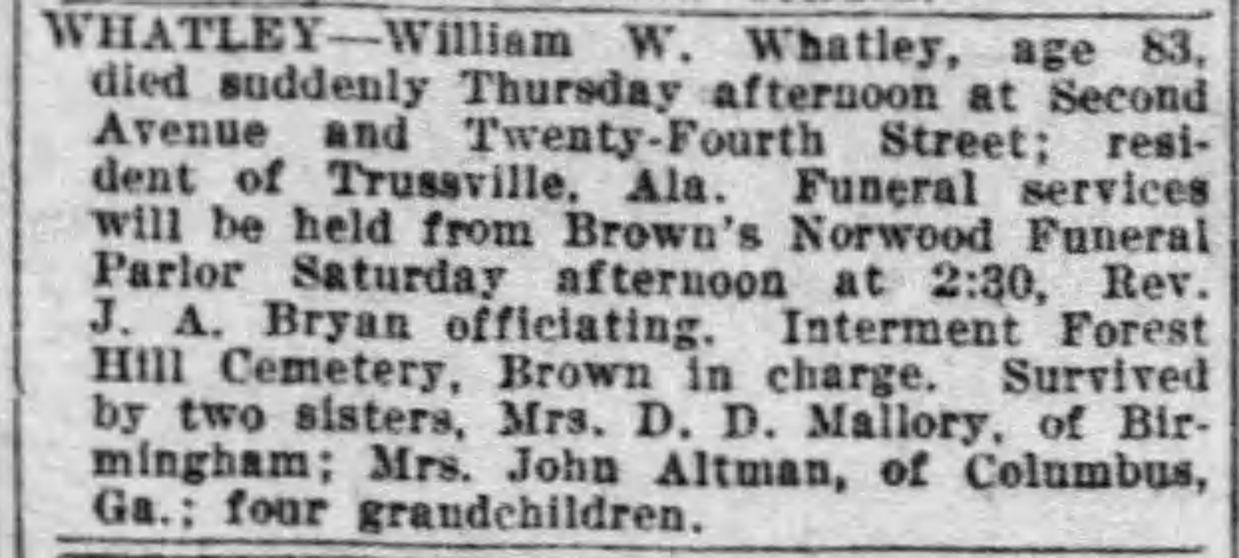 William W. Whatley obituary